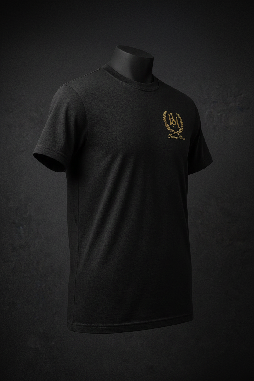 Signature Tee ghost mannequin shot on charcoal gradient background